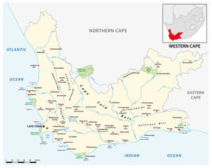 Vector map of Western Cape Province, South Africa