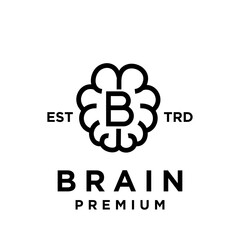 brain B Letter logo icon design illustration