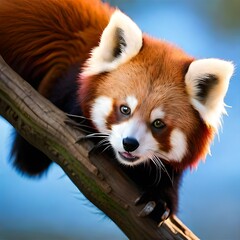 red panda eating bamboo
