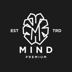 brain mind m Letter logo icon design illustration