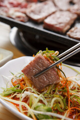 korean style grilled barbecue meat 