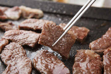 korean style grilled barbecue meat 