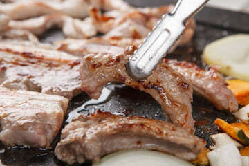 korean style grilled barbecue meat 