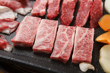 korean style grilled barbecue meat 