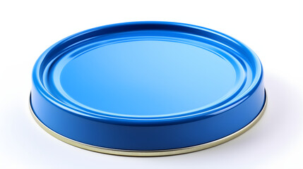 Blue can lid with color isolated on white background
