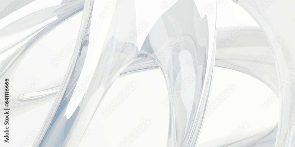 Aufkleber abstract fluid holographic curved wave in motion background. modern 3d rendering background.