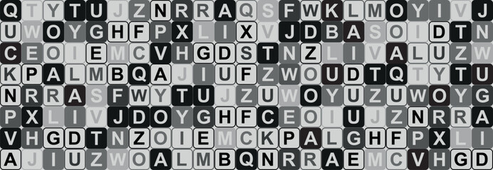 Creative and modern background with letters.	