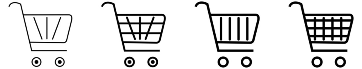 shopping cart icon sets. dynamic vector file. market shopping cart .Set of shopping cart icons.  icons in various shapes. 