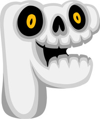 Skull Alphabet Letter F