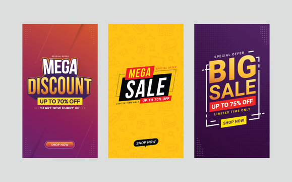 Banner discount offer social media stories promotion