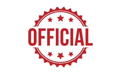 Official stamp red rubber stamp on white background. Official stamp sign. Official stamp.