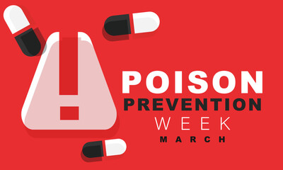 National poison prevention week. background, banner, card, poster, template. Vector illustration.