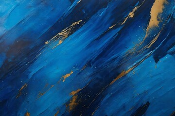 Blue abstract acrylic painting on canvas texture