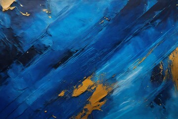 Blue abstract acrylic painting on canvas texture
