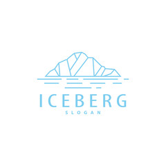 Antarctic Cold Mountain Iceberg Logo Design, Simple Vector Template Symbol Illustration