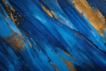 Blue abstract acrylic painting on canvas texture