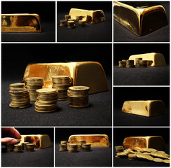 set of gold coins