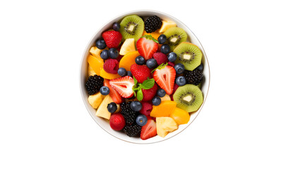 Healthy bowl of fruits on transparent background PNG