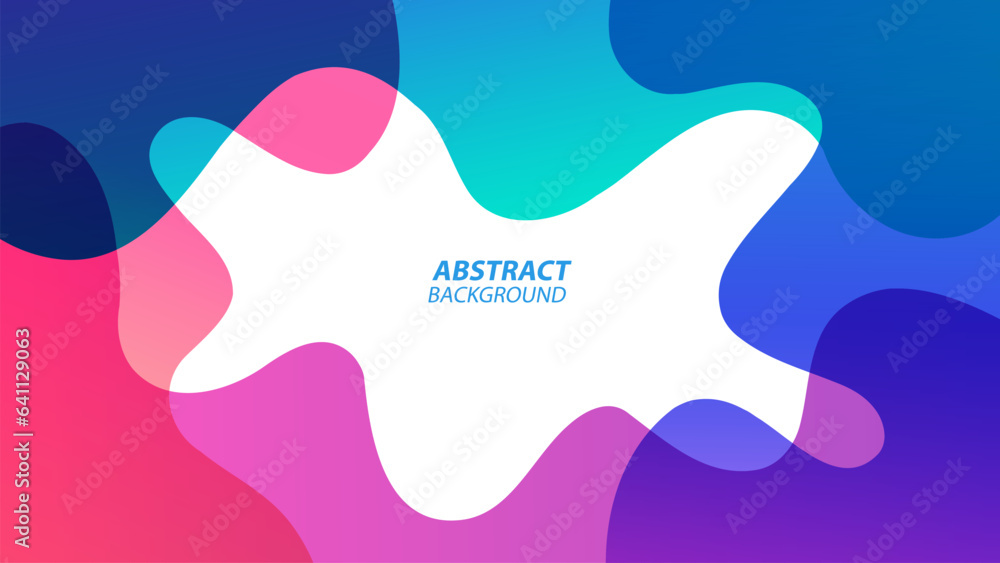 Poster Vibrant fluid colors banner. Abstract background with colored curved shapes. Bright color gradient waves for creative graphic design. Vector illustration.