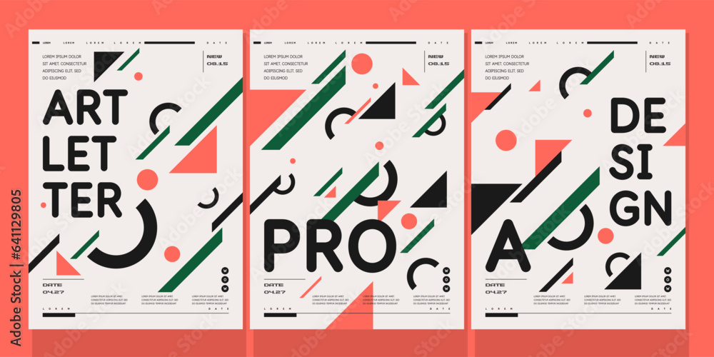 Poster a set of vector illustrations. abstract posters. images of geometric shapes and abstract elements.