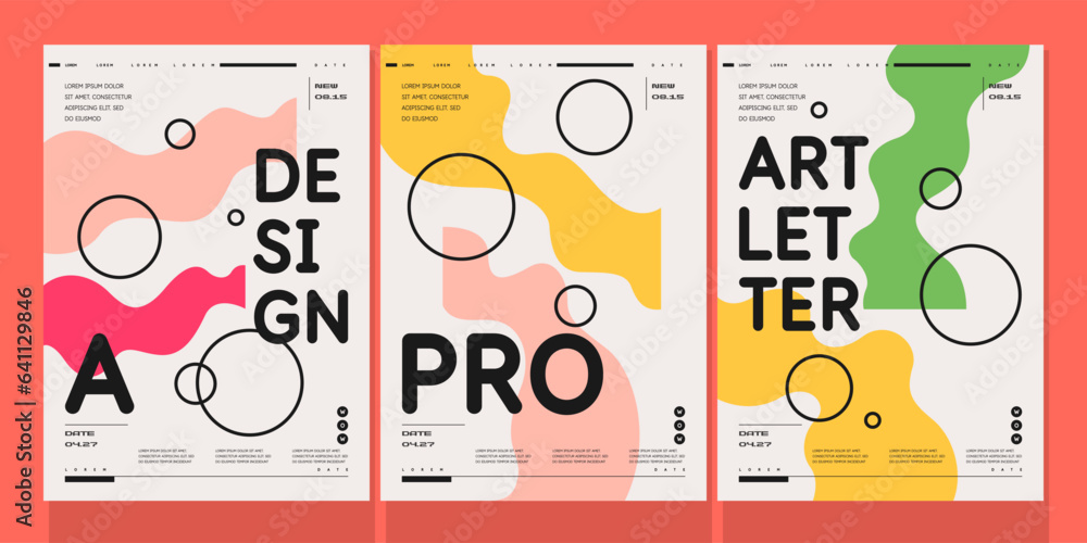 Poster a set of vector illustrations. abstract posters. images of geometric shapes and abstract elements.