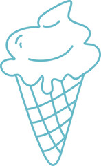 summer elements in hand drawn style
