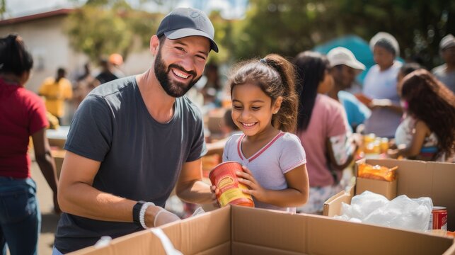 generosity and compassion of volunteers and organizations as they distribute food and supplies to vulnerable communities, emphasizing the power of collective action in combating hunger