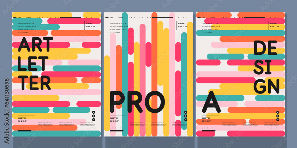 Poster a set of vector illustrations. abstract posters. images of geometric shapes and abstract elements.