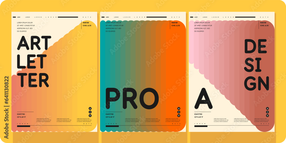 Poster a set of vector illustrations. abstract posters. images of geometric shapes and abstract elements.