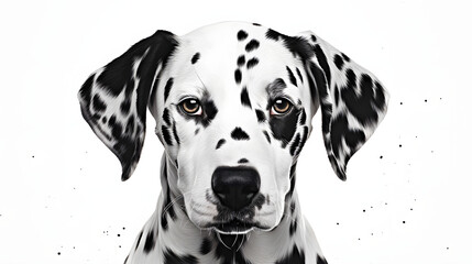 Portrait of Cute Dalmatian isolated on white background
