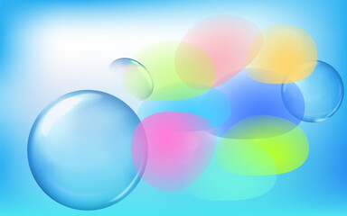 modern abstract colorful bubble blue background