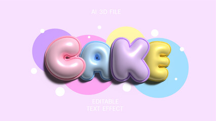 Cake 3d inflated editable text effect © Lutfi