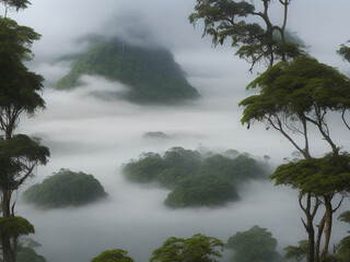 Obraz premium fog in the forest