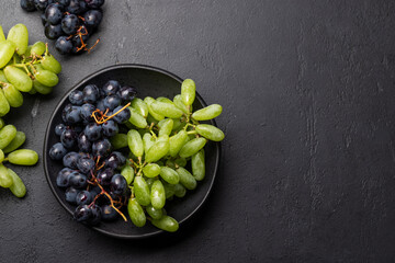 Various grapes on a table