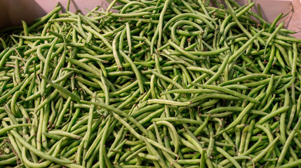 Pile of green string beans