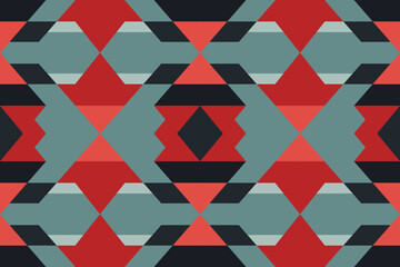 Modern geometric shapes patterns, seamless vector illustration. Pattern designs with modern geometric shapes can be printed as a background image or used for rugs, carpets, or textile fabric.