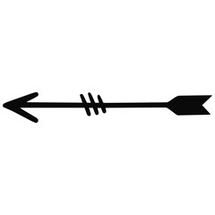 Arrow left direction sign doodle icon vector 