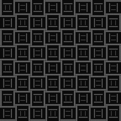Draw white lines, make up a square and patterned with a black background, design, fabric pattern, pattern for use as background, art.