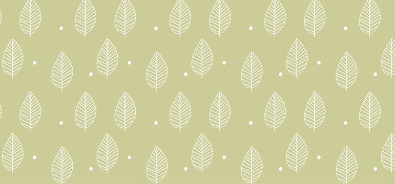 Fototapeta Trendy scandinavian minimalist seamless pattern with creative hand drawn composition. Plant minimalist motifs