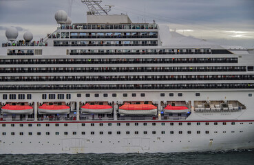 Dream holiday on Carnival cruiseship cruise ship liner Sunshine in the Caribbean island tropical...