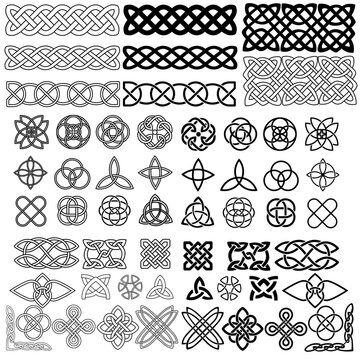 Celtic Knots icon vector set. Celtic signs illustration symbol collection. Celtic drawings symbol or logo.