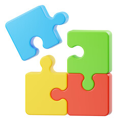Jigsaw Puzzle Toy 3D Icon
