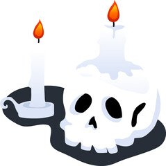 Skull halloween cartoon illustration