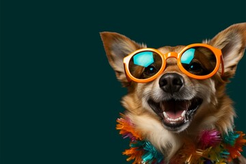 A charming dogs smile, accentuated by adorable glasses, radiates joy