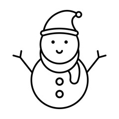 Snowman lineal | free vector art