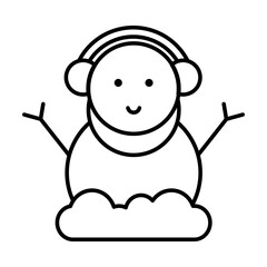 Snowman lineal | free vector art