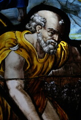 VITRAIL A L'EGLISE SAINT ETIENNE DU MONT.PARIS 5.FRANCE