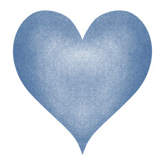 Cute watercolor blue heart illustration.Pastel blue heart decoration.Romantic valentines day clipart.