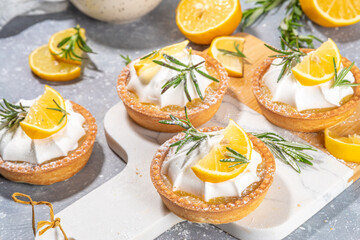 Christmas lemon rosemary mini tart