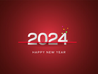 2024 Happy New Year Celebrations Banner Illustration 